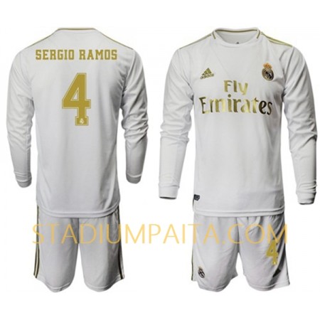 Virallinen pelipaita Real Madrid Sergio Ramos 4 Koti 2019-20 Pitkähihainen - Lasten( + Lyhyet housut ) Virallinen pelipaita Real Madrid Sergio Ramos 4 Koti 2019-20 Pitkähihainen - Lasten( + Lyhyet housut )
